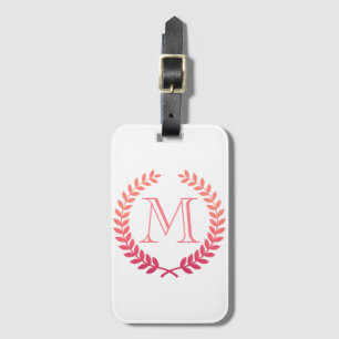 Rosa Laurel Utandning Monogram Bagagebricka