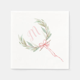 Rosa Laurel Vapensköld Ribbon Pappersservett