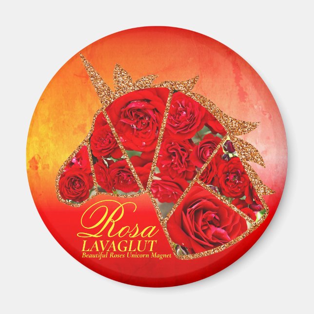 Rosa Lavaglut Magnet (Framsidan)