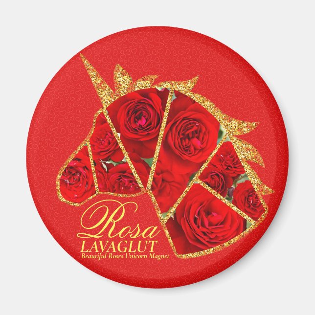 Rosa Lavaglut Magnet (Framsidan)