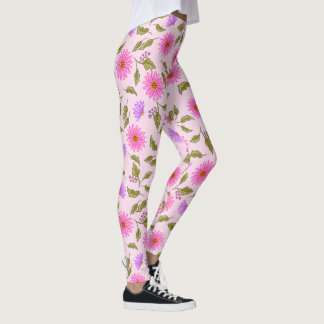 Rosa lavendelspets tusenskönor Leggings