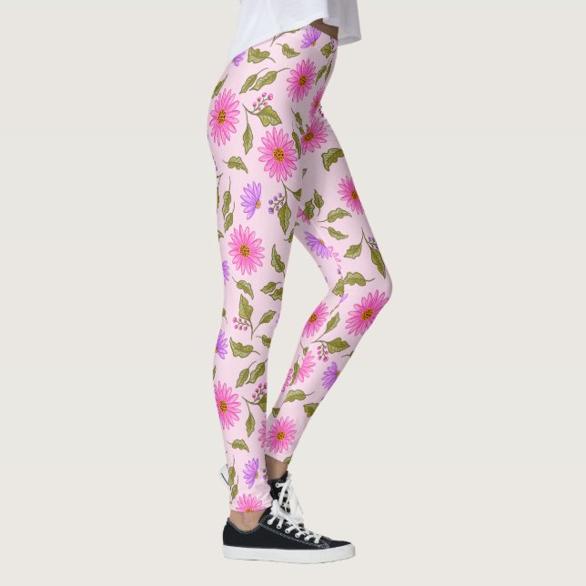 Rosa lavendelspets tusenskönor Leggings (Höger)