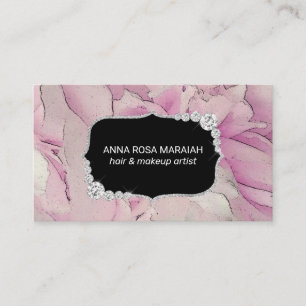 *~* Rosa Lavender Beauty Artist Diamond Blommigt Visitkort