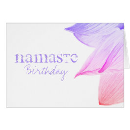 *~* Rosa Lavender Birthday Lotus Namaste Hälsningskort