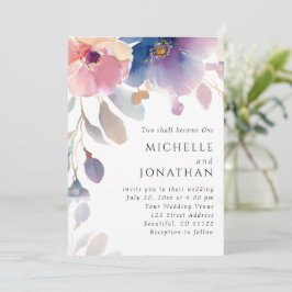 Rosa Lavender Blommigt Christian Bible Verse Bröll Inbjudningar