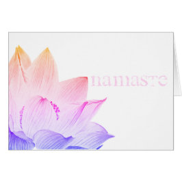 *~* Rosa Lavender Blue Lotus Namaste Hälsningskort