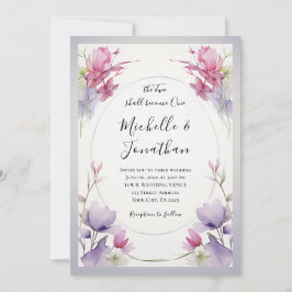 Rosa Lavender Botanical Garden Blommigt Christian Inbjudningar