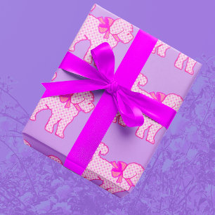 Rosa Lavender Doodle Hund Cute Roligt Prydnadskudde
