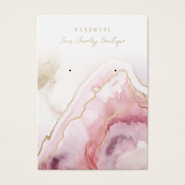 Rosa Lavender Guld Agate Visning Cards Visitkort (Framsidan)
