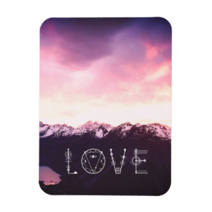 *~* Rosa & Lavender Himlar Lila Mountains Photo Magnet