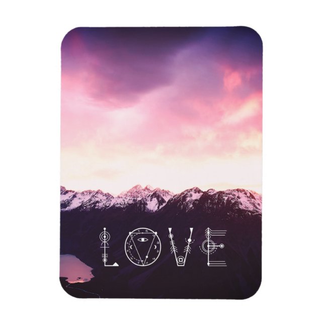 *~* Rosa & Lavender Himlar Lila Mountains Photo Magnet (Vertikal)