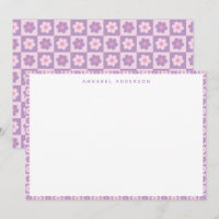 Rosa Lavender Lila Flower Check Personlig
