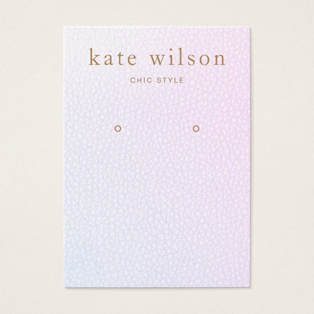 Rosa Lavender Ombre Leather Earring Visning Card Visitkort (Framsidan)