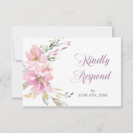 Rosa Lavender Watercolor Blommigt Bröllop OSA