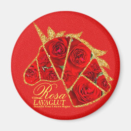 Rosa Lavlaglut Magnet