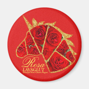 Rosa Lavlaglut Magnet