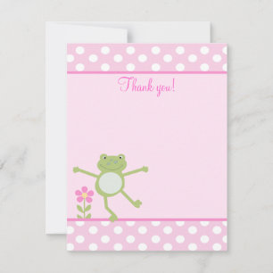 Rosa Leap Frog Girly Froggy Flat tackkort Anteckningskort