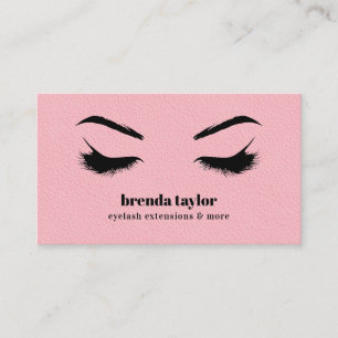 ROSA LEATHER chic Eyelash Browbar professionell Visitkort