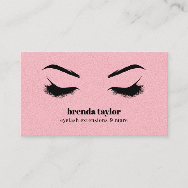 ROSA LEATHER chic Eyelash Browbar professionell Visitkort (Framsida)