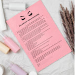 Rosa Leather EYELASH EXTENSION CONSENT FORM Reklamblad<br><div class="desc">Eyelash Extensions-formulär för godkännande är perfekt för ditt Lash Extension-företag. Denna moderna och sofistikerade blankett för samtycke innehåller en glamorös, minimalistisk illustration av en kvinnas ögonfransar, en titel och ett block där du kan infoga alla dina informerade medgivanden på en lyx mot en tryckt rosa läderbakgrund. LEATHER ÄR EN UTSKRIVEN...</div>