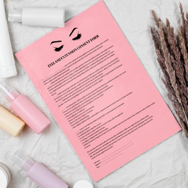 Rosa Leather EYELASH EXTENSION CONSENT FORM Reklamblad (Skapare uppladdad)