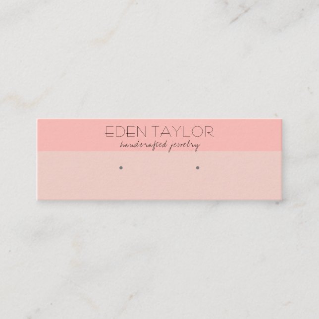 Rosa Leather Struktur Stud Earring Visning Mini Visitkort (Framsida)