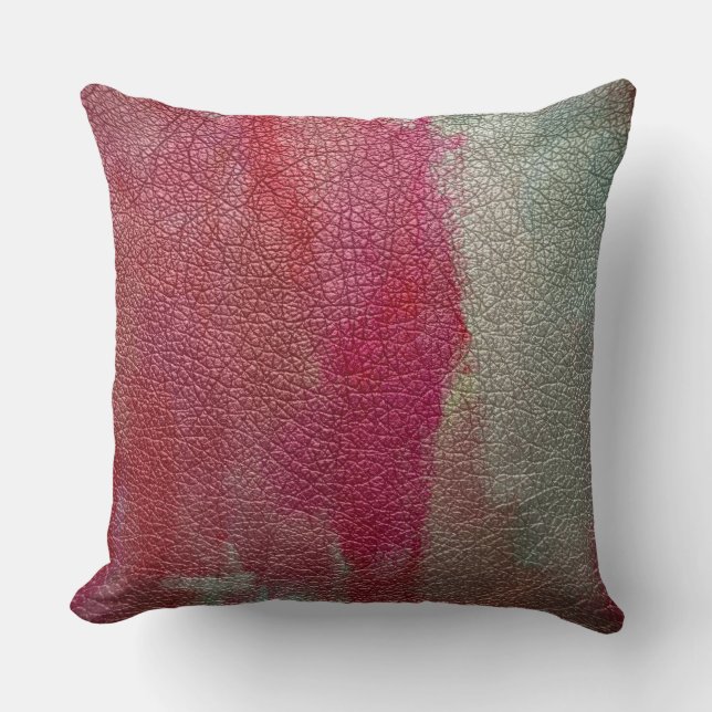Rosa Leather-utseende Kudde (Framsida)