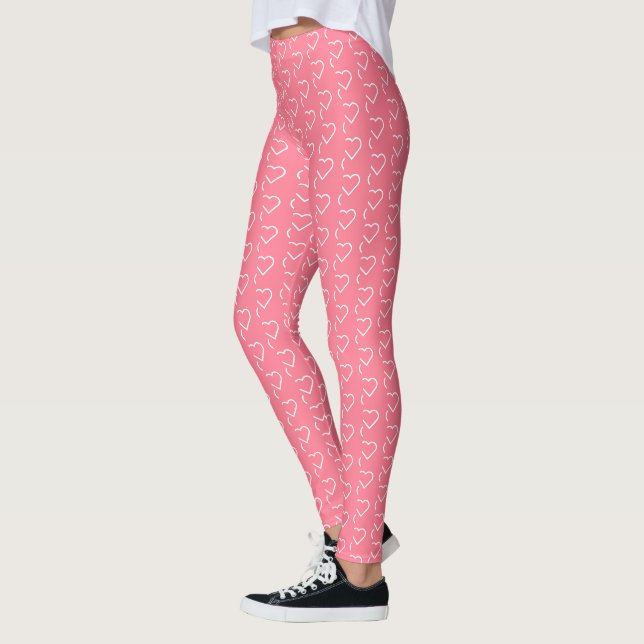 Rosa Leggings med Hjärtan Välj Din Färg (Vänster)