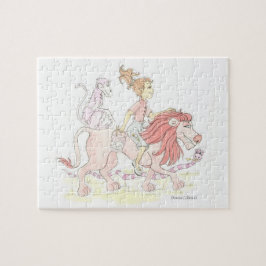 Rosa Lejon and Rosa Animals Puzzle Pussel