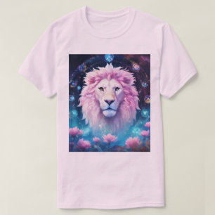 Rosa Lejon fredlig lejon T Shirt
