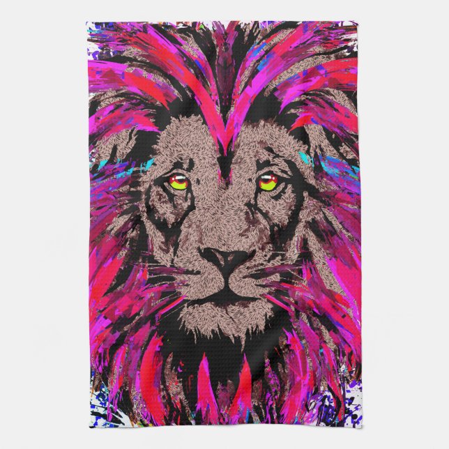Rosa Lejon Head - Lejon Kitchen Towel Kökshandduk (Vertikal)