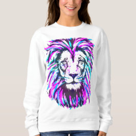 Rosa Lejona Ansikte - Lila Lejon svettskjorta T Shirt