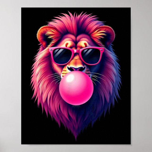 Rosa Lejont Bubbelgum för Bubble Gum Poster (Framsidan)