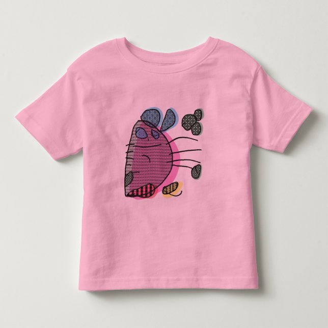 Rosa leka för kanin trummar ungeT-tröja T-shirt (Framsida)