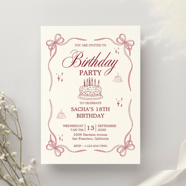 Rosa Lekfull 18-årsdag Inbjudningar (Skapare uppladdad)