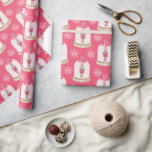 Rosa Leksak Soldier Watercolor Snöflingor Presentpapper<br><div class="desc">Leksak solider och rosa julomslag pappra för helgdagarna. Söt Festiv vattenfärg. Nutcracker stil.</div>