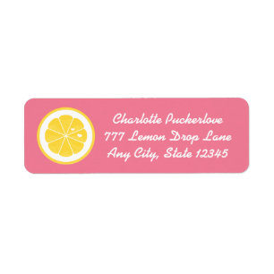 Rosa Lemon Heart- Returetiketter Stickers Returadress Etikett