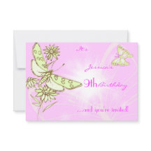 Rosa Lemon Lime Butterfly Birthday OSA kort