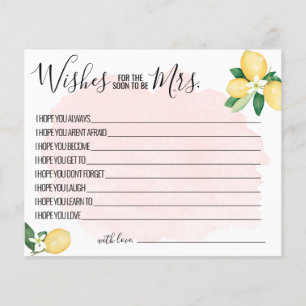 Rosa Lemon Önskemål för snart är mrs Game Card Flygblad