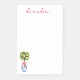 Rosa Lemon Topiary Träd Reminders Post-it Block