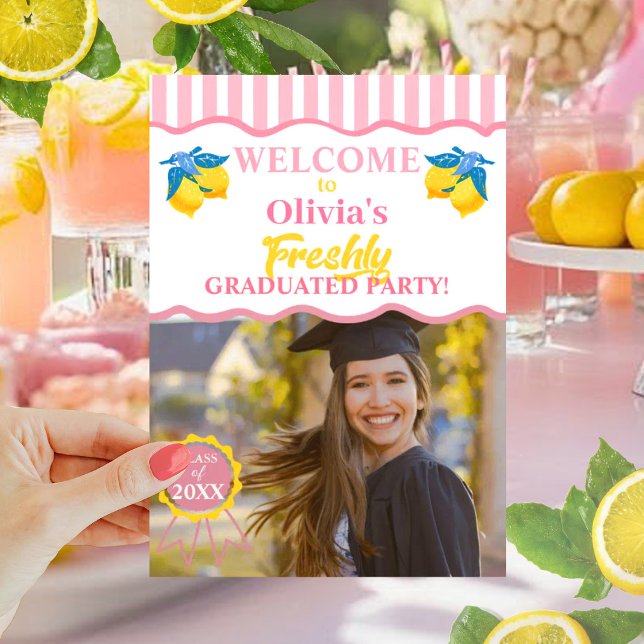 Rosa Lemonad Nyutexaminerad Foto & QR-kod Inbjudningar (Skapare uppladdad)