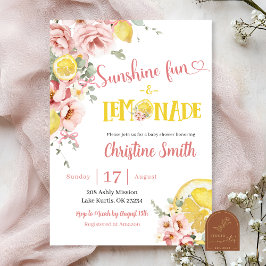 Rosa lemonad och rosett baby shower inbjudan