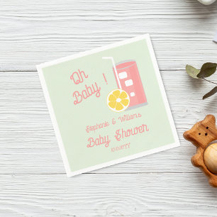 Rosa Lemonad Oh Baby Babyshowerfest Pappersservett
