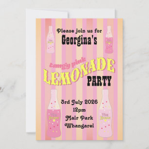 Rosa lemonad Vintage läskflaska Ombre Retro Inbjudningar
