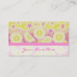 Rosa Lemonade affärskort vågrät rand Visitkort