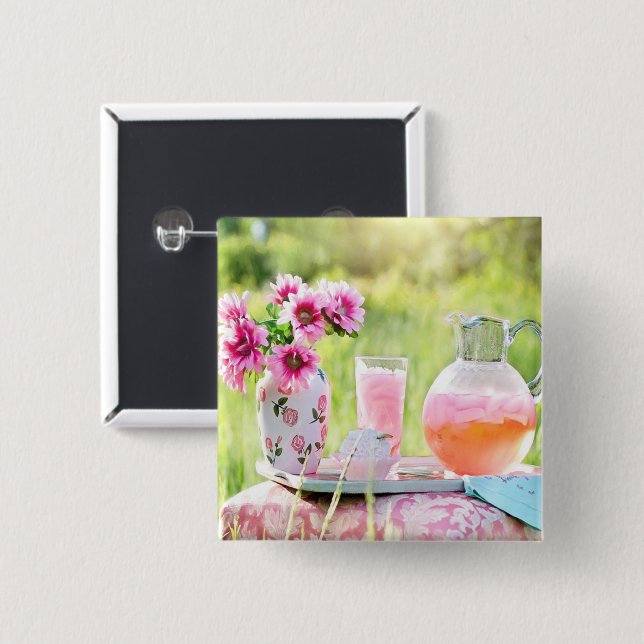 Rosa lemonade bild knapp (Framsida & baksida)