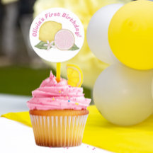 Rosa Lemonade Birthday Favor Sticker