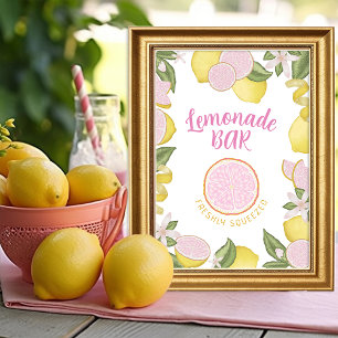 Rosa Lemonade Birthday Pub-tecken