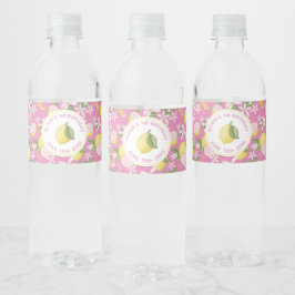 Rosa Lemonade Birthday Vattenflaska Label Vattenflaskor Etikett