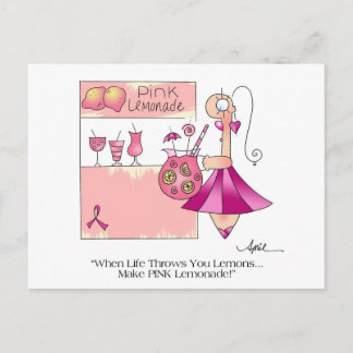 ROSA LEMONADE Breast Cancer Postcard Vykort